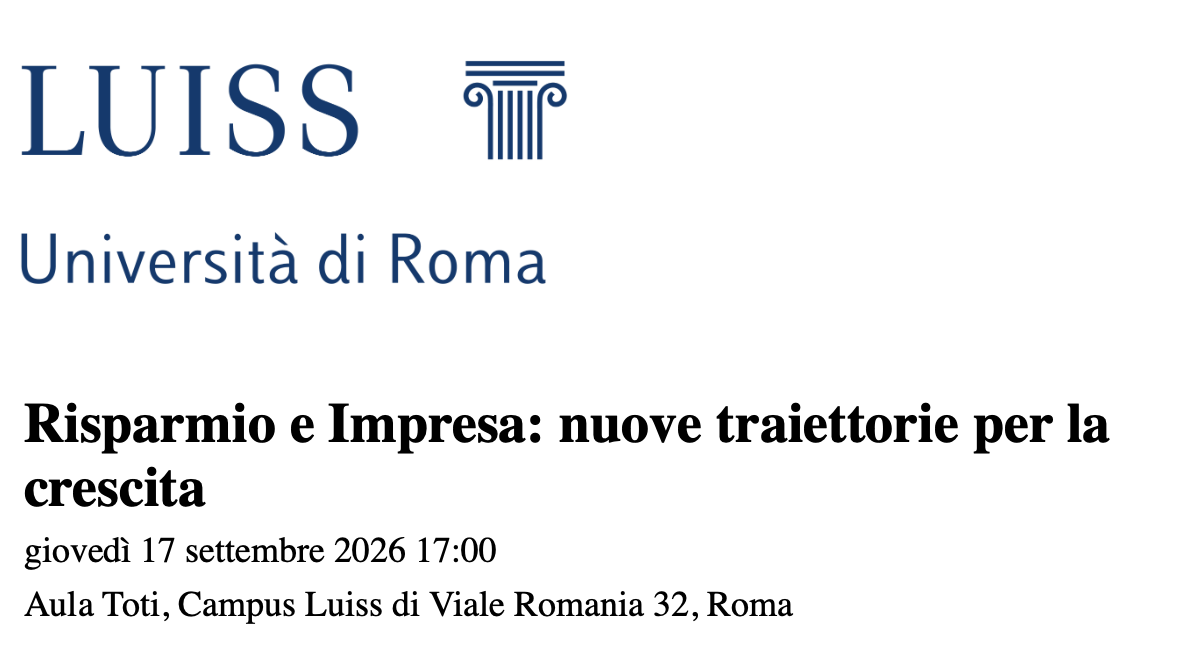 Risparmio e Impresa: nuove traiettorie per la crescita